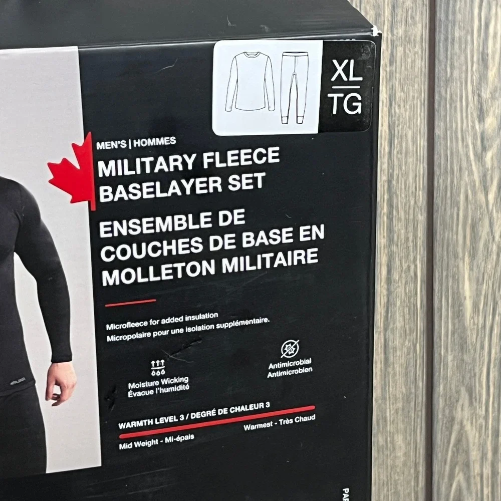 Pajar Military Fleece Baselayer‎ Set Shirt Pants Black Men XL Microfleece Warm